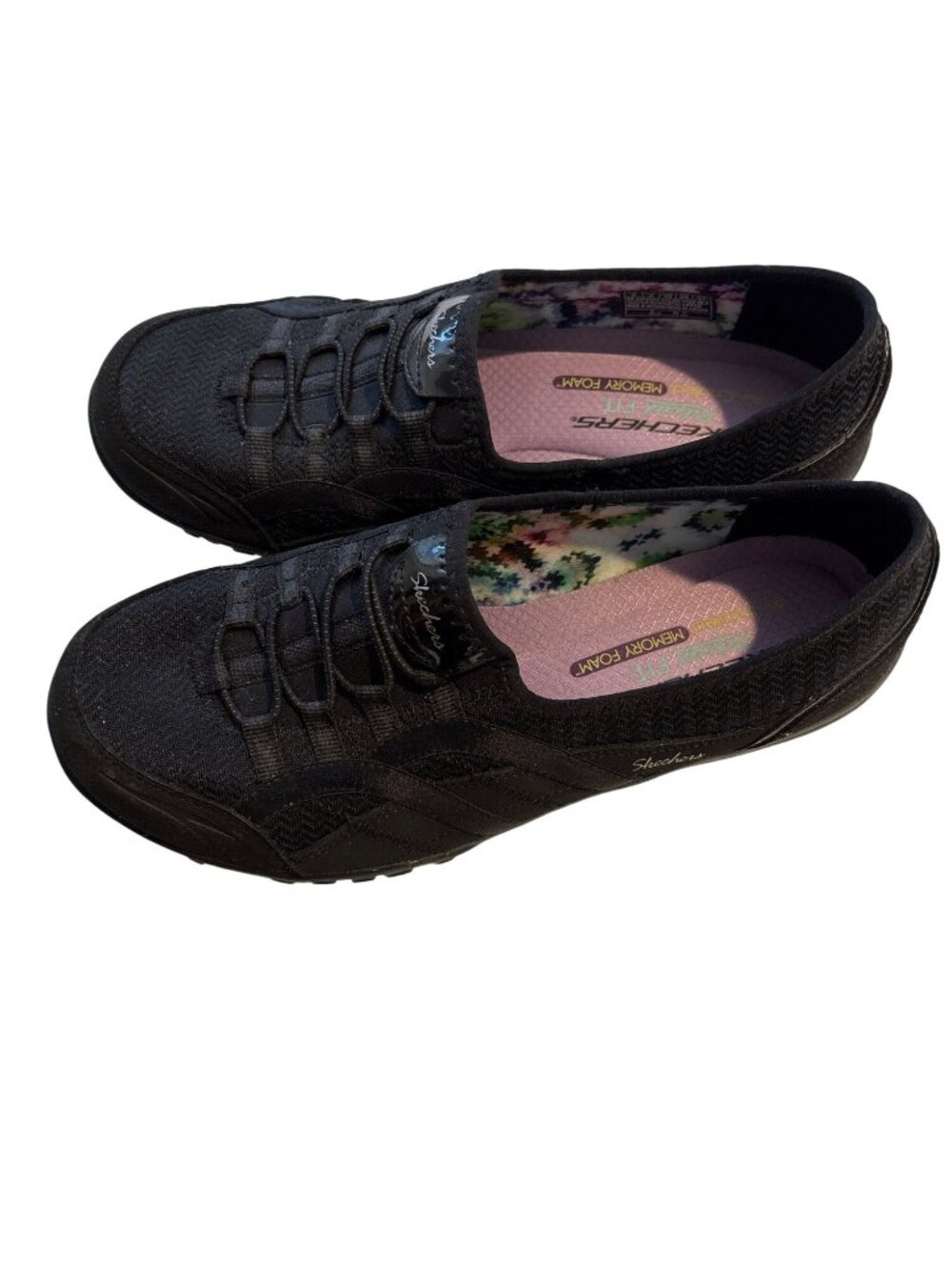 Skechers Womens Black  Slip-On Walking Sneakers Air-Cooled Memory Foam Size 8